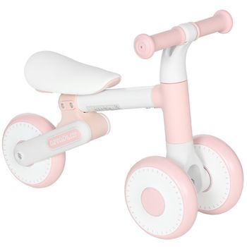 AIYAPLAY Bicicleta sin pedales para bebé 1-2 años plegable, asiento regulable, dirección limitada a 135°, neumáticos EVA silenciosos, 52x23x36,5cm, Rosa