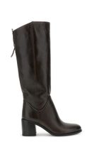 botas de piel con adorno trasero dark brown 37