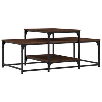 Mesa De Café - Mesa De Centro Madera De Ingeniería Roble Marrón 102x60x45 Cm