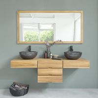 mueble de lavabo doble de teca maciza 160 cm