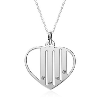 Cadena corazón de plata 925, grabable