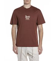 replay para hombre m337400023608p camiseta estampado coctel chocolate l marron casual algodon manga corta
