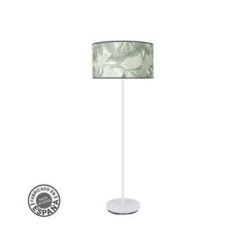 Pie De Salón 1xe27 Blanco Hoja Verde 163x40x40cm Moda