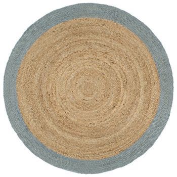 Alfombra Hecha A Mano De Yute Con Borde Verde Oliva 210 Cm Vidaxl