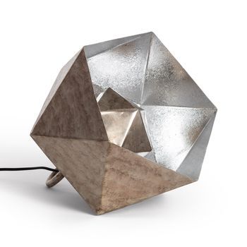 Lámpara De Mesa Metal Elia Plateado