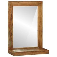 vidaxl espejo de bano marron 50 x 22 x 70 cm madera de acacia solida
