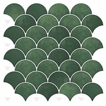Baldosa De Escama De Pescado 50 Uds. Verde Oscuro 30 X 30 Cm Vidaxl