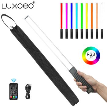 LUXCEO Q508A tubo de luz de vídeo RGB portátil LED Stick 3000K-6000K CRI 95 + estudio de fotografía varita de luz colorida para Youtube Vlog