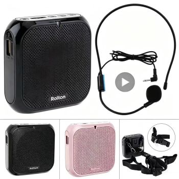 Micrófono para la cabeza, altavoz, amplificador de voz, grabadora, micrófono, altavoz, Audio, Mini micrófono con cable, Kit de batería de sonido para micrófono, auriculares