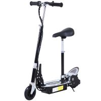 homcom patinete electrico scooter plegable con manillar y asiento ajustable - color negro - 815x37x96cm   aosom espana