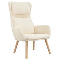 sillon lounge de diseno moderno sillon para dormitorio en tela de terciopelo color crema dec026638