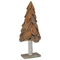 arbol de navidad  decoraciones de navidad con soporte marron 91 cm madera de teca maciza