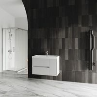 mueble con lavabo 80cm blanco opaco canetado cortina