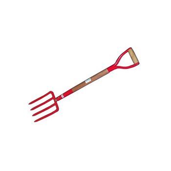 Pluvia Horca Jardinera De 4 Púas Con Mango De Madera Y Anilla F104y