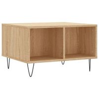 mesa de centro 60x50x365 cm madera y metal trabajados - marron