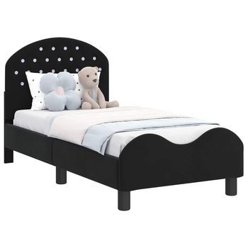 Estructura De Cama Para Niños Pequeños Con Cabecera Negro Vidaxl