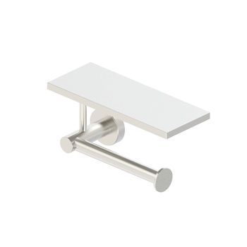 Portarrollos De Acero 316l Satinado Con Estante Para Bano Moderno