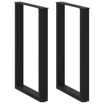 Patas Para Mesa De Bar En Forma De U (2 Unidades), Color Negro, 60 X (90-91) Cm, Acero Vidaxl