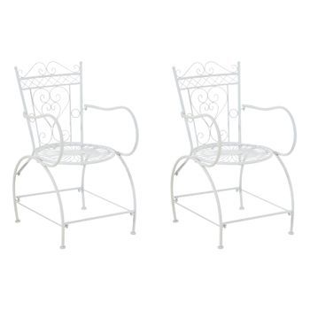 Set De 2 Sillas De Jardín Sheela Metal Blanco 60x48x88 Cm Clp