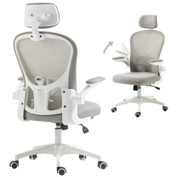 Silla de Oficina Ergonómica Welltin Gris con Soporte Lumbar 4D