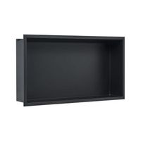 nicho de ducha led moderno de acero inoxidable con acabado cepillado 63 x 33 negro itaipu