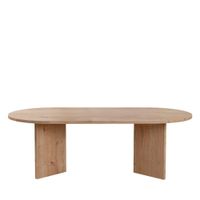 mesa de centro ovalada de madera 119x60 cm - madera clara