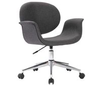 vidaxl silla de comedor giratoria de tela gris