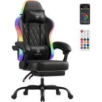 silla gaming gtplayer con luz led rgb reposapies y control remoto
