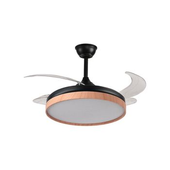 Bel Air Cosmos Mini Ventilador de Techo 48W 91cm 4 Aspas Retráctiles Negro/Madera