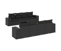 vidaxl set de sofas de jardin 8 piezas y cojines ratan sintetico negro