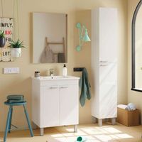 pack de muebles de bano amara en color blanco brillo estilo nordico