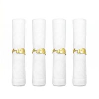 anillos para servilletas peces dorados - set de 4