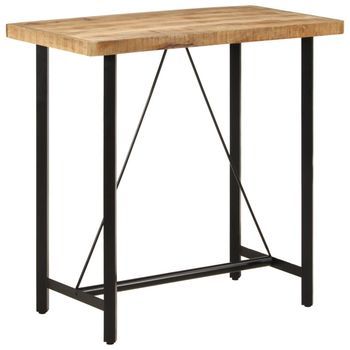 Mesa Alta De Hierro Y Madera Maciza De Mango 110x55x107 Cm Vidaxl