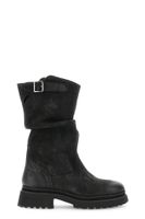 botines de tubo de nobuk con pliegues black 38