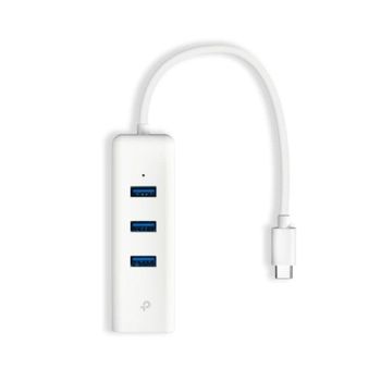 Adaptador de red TP-Link UE330C USB-C Gigabit Ethernet y Hub 3xUSB 3.0 Blanco