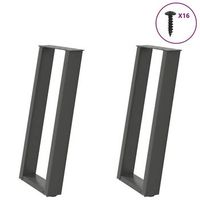 patas mesa consola forma u 2 uds  patas para mesa acero antracita 38x72-73 cm cfw957561