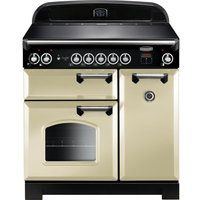 rangemaster classic 90 cm electric induction range cooker - cream  chrome cream