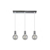 lampara prisco 3xe27 cromotransparente bombillas incluidas 24w 2700k 2550lm regx64x125 cm