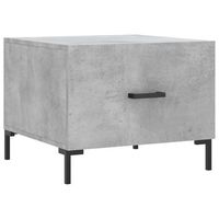 mesa de centro con cajon diseno moderno y contemporaneo 50 x 50 x 40 cm madera de ingenieria gris y hierro dec039294