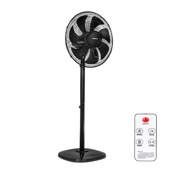 Aigostar Cool - Ventilador de Pie con Mando a Distancia, Temporizador 8h, 7 Aspas, Oscilante 80°, 3 Velocidades, 3 Modos, Altura Ajustable (80/117 cm). Silencioso, Pantalla LED, 55W.