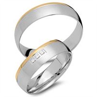 alianzas 18 quilates oro amarillo-blanco 3 diamantes
