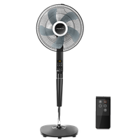 aigostar hansa - ventilador de pie oscilante con mando a distancia 5 aspas 3 modos y 6 velocidades altura max 144m temporizador de encendido y apagado pantalla y control led diseno exclusivo