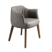 silla moderna de polipiel gris con reposabrazos