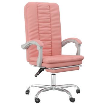 Silla De Oficina Reclinable Cuero Sintético Rosa