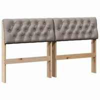 cabecero tapizado taupe 140 cm madera de pino macizo vidaxl