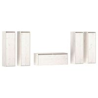 muebles para tv 5 piezas madera maciza de pino blanco