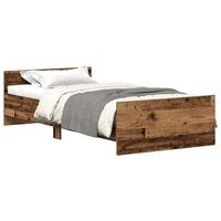 estructura de cama sin colchon de madera antigua 75x190 cm