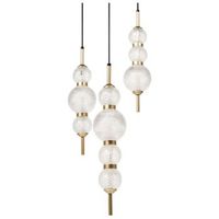 lampara colgante led pantalla de vidrio base de metal estilo glamuroso luz ambiental dorado aras