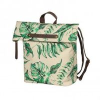 basil alforja ever-green 14-19l con reflectante cierre magnetico poliester beigehojas