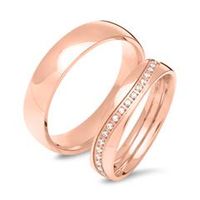 alianza de boda de acero inoxidable chapado en oro rosa
